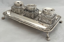Georgian, George II, Silver Inkstand. London 1759 William Robertson. 18 troy ounces.
