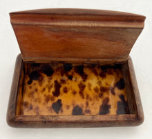 An Early 19th Century Napoleon Bonaparte Burr Wood Snuff Box with Tortoiseshell Interior.