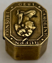 Caroline of Brunswick, Queen Consort to George IV, Small Brass Box, circa 1820.