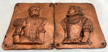 Mary Queen Of Scots and Elizabeth I Pair of Relief Portrait Plaques.