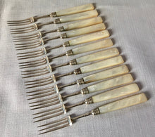 Georgian, George III, Silver & Mother of Pearl Dessert Service for Twelve. Sheffield 1810.