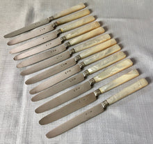 Georgian, George III, Silver & Mother of Pearl Dessert Service for Twelve. Sheffield 1810.