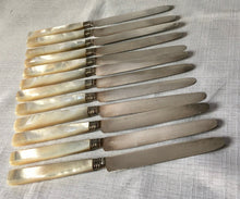 Georgian, George III, Silver & Mother of Pearl Dessert Service for Twelve. Sheffield 1810.