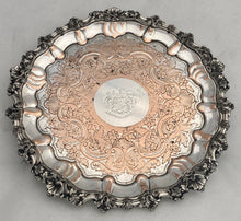 A George III Old Sheffield Plate Armorial Waiter, circa 1800 - 1820.
