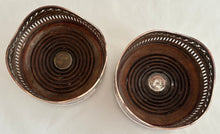 Pair of 19th Century Silver Plate on Copper Bottle Coasters.