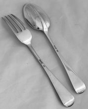 Edwardian Cased Silver Christening Spoon & Fork. London 1908 Josiah Williams & Co. 2.1 troy ounces.