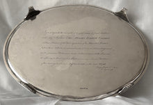 The American Revolutionary War: Vice Admiral Gayton & Admiral Calmady, George III Silver Tray. London 1787 Elizabeth Jones, 50 troy ounces.