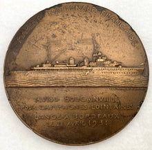 Bronze Relief Medallion for Admiral Louis Antoine de Bougainville & French Navy Aviso 'Bougainville'.
