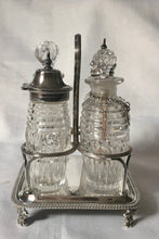 Georgian, George III, Silver Cruet Stand & Later Silver Mounted Bottles. 4.9 troy ounces.
