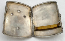 Austrian Jugendstil Silver Cigarette Case with Cabochon Sapphire & Inset Highlights. 3.5 troy ounces.