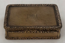 Gilt Metal Table Snuff Box with Engine Turned Detail, circa 1840.
