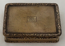 Gilt Metal Table Snuff Box with Engine Turned Detail, circa 1840.