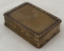 Gilt Metal Table Snuff Box with Engine Turned Detail, circa 1840.