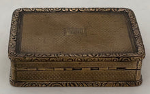 Gilt Metal Table Snuff Box with Engine Turned Detail, circa 1840.