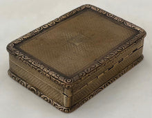 Gilt Metal Table Snuff Box with Engine Turned Detail, circa 1840.