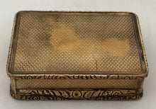 Gilt Metal Table Snuff Box with Engine Turned Detail, circa 1840.