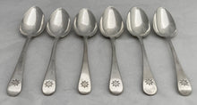 Georgian, George III, Matched Set of Six Regimental Silver Tablespoons for the East York Militia. 13.8 troy ounces.