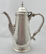 Georgian, George II, Silver Armorial Coffee Pot. London 1752 William Shaw & William Priest. 19.6 troy ounces.