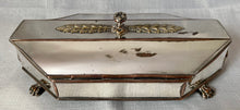 Early Victorian Silver Plated Inkstand with Lion Mask Handles.