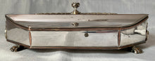 Early Victorian Silver Plated Inkstand with Lion Mask Handles.