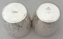 Victorian Pair of Silver Plated Bark Effect Beakers. Hukin & Heath circa 1890.