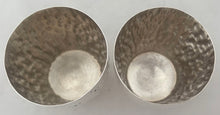 Victorian Pair of Silver Plated Bark Effect Beakers. Hukin & Heath circa 1890.