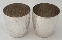 Victorian Pair of Silver Plated Bark Effect Beakers. Hukin & Heath circa 1890.