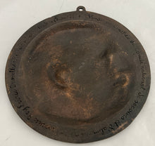 Bronze Relief Portrait Plaque of Albert I of Belgium. After Leon Vogelaar, circa 1915.