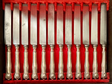 Early 19th Century Continental Canteen of Double Struck Thread & Shell Pattern Table Knives & Forks.