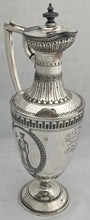 Arts & Crafts Movement Victorian Silver Plated Wine Ewer with Neoclassical Influence.