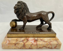 Bronze Lion of Waterloo Raised on a Marble Plinth.