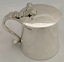 Edwardian Arts & Crafts Silver Lidded Tankard. London 1910 Elkington & Co Ltd. 13.9 troy ounces.
