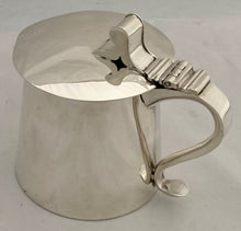 Edwardian Arts & Crafts Silver Lidded Tankard. London 1910 Elkington & Co Ltd. 13.9 troy ounces.