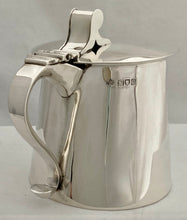 Edwardian Arts & Crafts Silver Lidded Tankard. London 1910 Elkington & Co Ltd. 13.9 troy ounces.