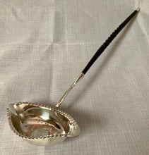 19th Century Silver Plate on Copper Toddy Ladle, inset George II 1757 Silver Sixpence.