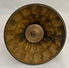 Bronzed Classical Putto Figurine Raised on a Fluted Brass Base.