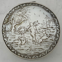 Early 19th Century Continental White Metal and Carved Mother of Pearl Box.