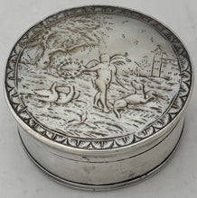 Early 19th Century Continental White Metal and Carved Mother of Pearl Box.