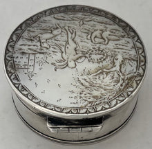 Early 19th Century Continental White Metal and Carved Mother of Pearl Box.