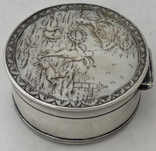 Early 19th Century Continental White Metal and Carved Mother of Pearl Box.