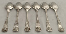 Georgian, George IV, Six Irish Silver Kings Pattern Tablespoons. Dublin 1827 Thomas Farnett. 19.5 troy ounces.