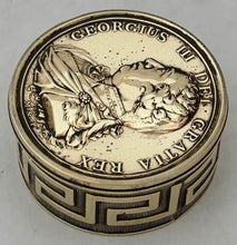 George III Golden Jubilee Portrait Profile Brass Snuff Box, circa 1810. After Nathaniel Marchant & Lewis Pingo.