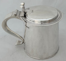 Charles II Style Large Silver Lidded Tankard. London 1932 Tessiers Ltd. 32.4 troy ounces.