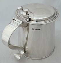Charles II Style Large Silver Lidded Tankard. London 1932 Tessiers Ltd. 32.4 troy ounces.