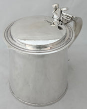 Charles II Style Large Silver Lidded Tankard. London 1932 Tessiers Ltd. 32.4 troy ounces.