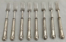 Georgian, George IV, Silver Handled Dessert Knives & Forks for Eight. Sheffield 1823 Aaron Hadfield.