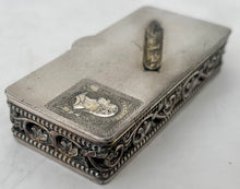 Early 20th Century Silver Plated Stamp & Nib box. Wilcox of Merdien, Connecticut.