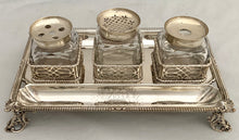 Georgian, George III, Silver Inkstand: Arms of Chasey. London 1768 Andrew Fogelberg. 21.3 troy ounces.