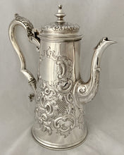 Georgian, George II, Silver Coffee Pot. London 1735 Gabriel Sleath. 25 troy ounces.