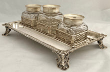 Georgian, George III, Silver Inkstand: Arms of Chasey. London 1768 Andrew Fogelberg. 21.3 troy ounces.